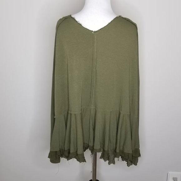 New Free People Tangerine Green Ruffled Top S - Picture 3 of 7